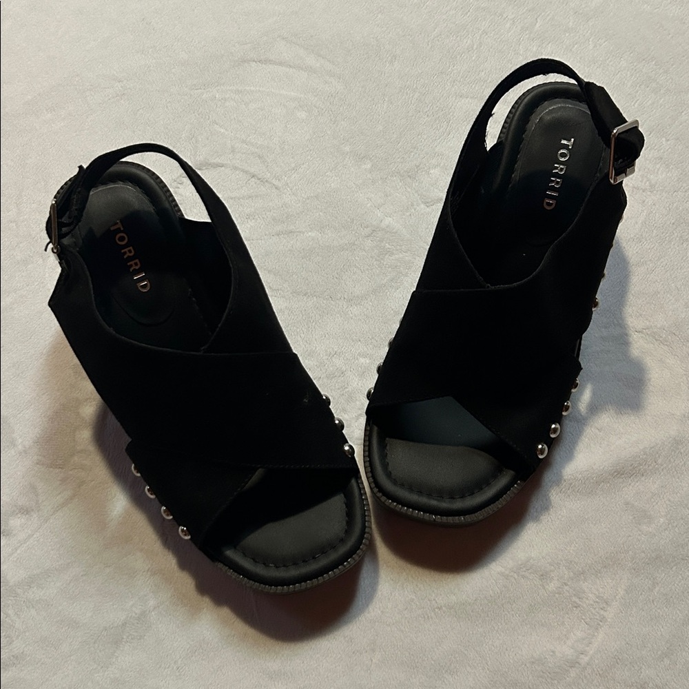 Torrid Black Studded Women's Heeled Sandals - Picture 4 of 4